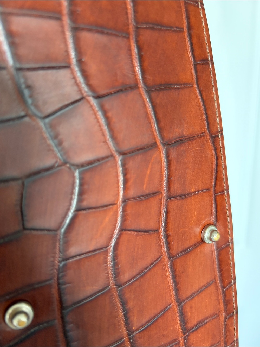 Dooney & Bourke Dark Brown Croc-Embossed Leather Shoulder Bag - Picture 14 of 14